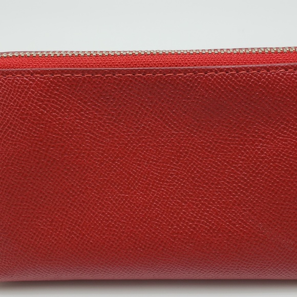Coach Red Crossgrain Leather Cosmetic Case F57857 - Picture 2 of 4